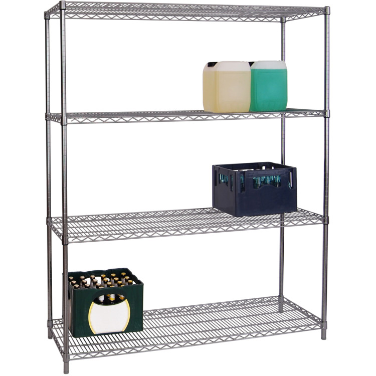 Commercial Shelving unit 4 tier 1000kg Width 1500mm Depth 450mm Chrome wire - CECR15045180A4