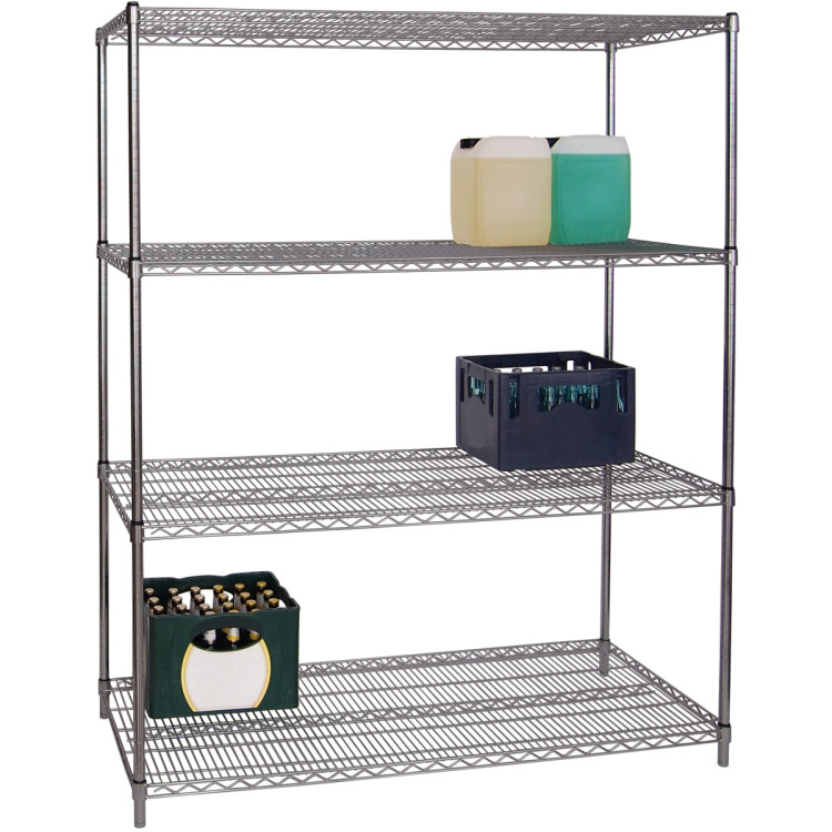 Commercial Stainless Steel Wire Shelving unit 4 tier 1200kg Width 1500mm Depth 600mm - CESS15060180A4