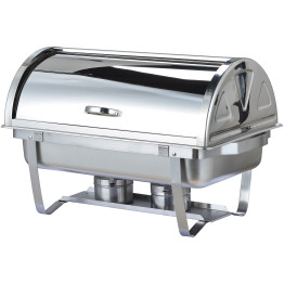 Roll Top Chafing Dish GN1/1 Stainless steel 9 litres 600x350x320mm Folding Frame - CEDTC1022