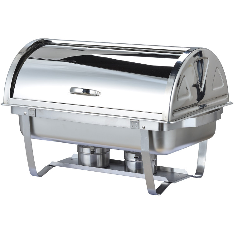 Roll Top Chafing Dish GN1/1 Stainless steel 9 litres 600x350x320mm Folding Frame - CEDTC1022