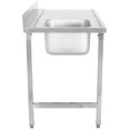 Loading table Left side 1200x650x850mm With sink With splashback Stainless steel - CEDWITA1265L