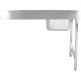 Loading table Left side 1200x650x850mm With sink With splashback Stainless steel - CEDWITA1265L