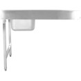 Loading table Right side 1200x650x850mm With sink With splashback Stainless steel - CEDWITA1265R