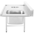 Loading table Left side 1400x650x850mm With sink With waste hole With splashback Stainless steel - CEDWITC1465R
