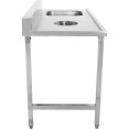 Loading table Left side 1400x650x850mm With sink With waste hole With splashback Stainless steel - CEDWITC1465R