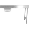 Loading table Left side 1400x650x850mm With sink With waste hole With splashback Stainless steel - CEDWITC1465R
