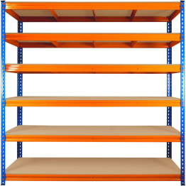 Industrial Shelving Unit Heavy duty 1200x450x1980mm 6 shelves 340 kg/shelf Powder coated steel - CEDX1200450
