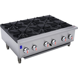 Professional Gas Hotplate Cooker 6 Burners 42kW Countertop - CEEHP6S