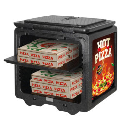 Front Loaded Pizza Box Transporter with label area - CEEPPMBP