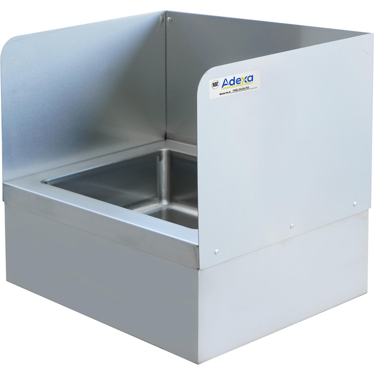 Janitorial Floor Mop Sink with Left & Right & Back Splashes Stainless steel - CEFMS2424LRS