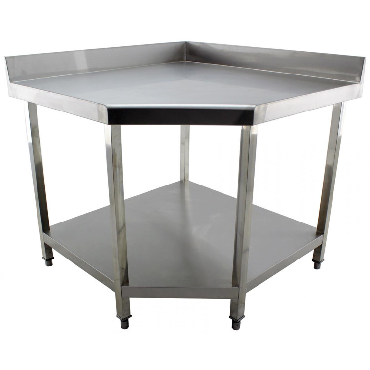 Commercial Work table Corner unit Stainless steel Sides 600mm Upstand - CEVT106CB