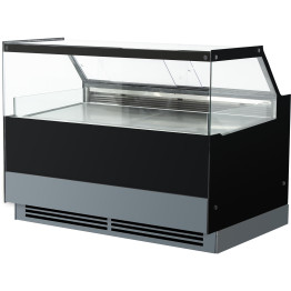 Serve over Deli counter Black front Straight glass front Width 1500mm - CEGN1500CK2BLACK