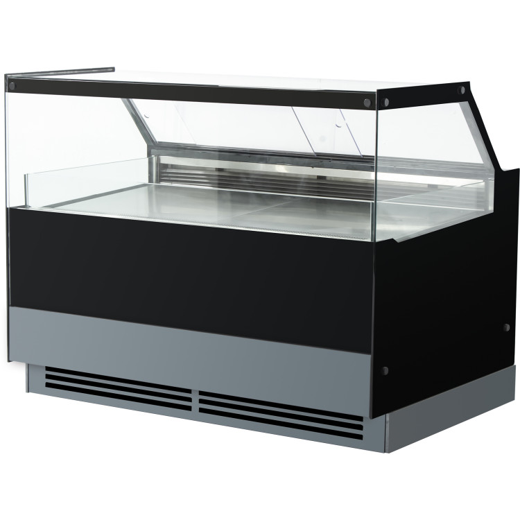 Serve over Deli counter Black front Straight glass front Width 1500mm - CEGN1500CK2BLACK
