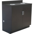 Double Waste Bin Enclosure Cabinet with Drop hole 1138x560x1160mm Black - CEGS30200