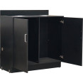 Double Waste Bin Enclosure Cabinet with Drop hole 1138x560x1160mm Black - CEGS30200