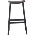 Black Steel Barstool with Walnut seat - CEGS60502