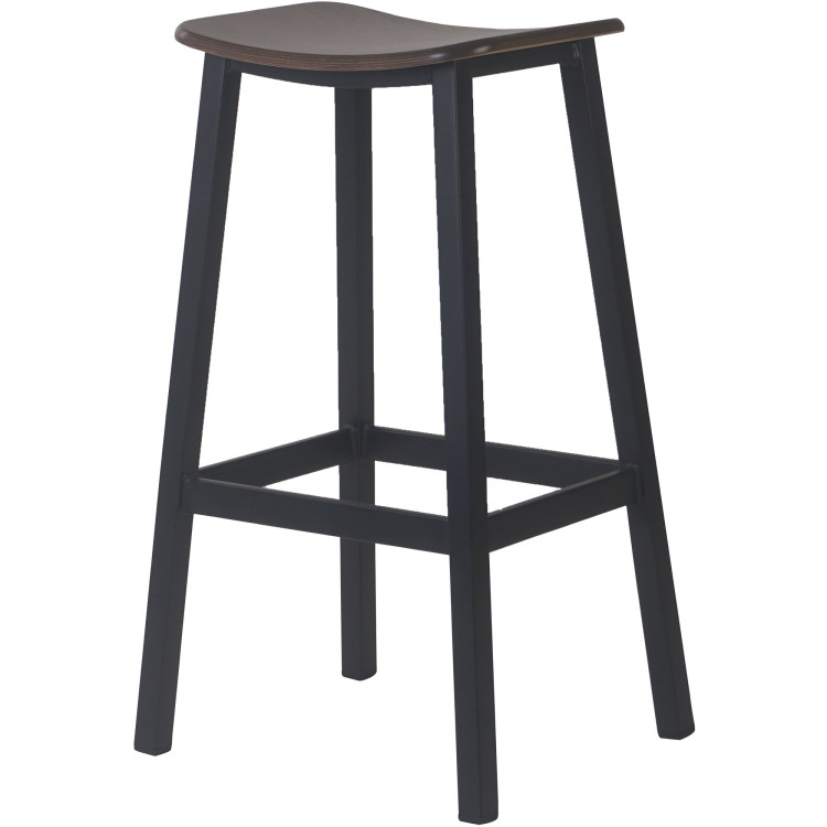Black Steel Barstool with Walnut seat - CEGS60502