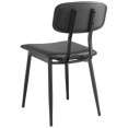 Black Steel Chair with Black Vinyl Cushion Seat & Black Vinyl Back - CEGS60606BLACKCUSHSEATBLACKBACK