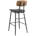 Barstool with Antique Walnut Back & Black Vinyl Seat - CEGS60606BWALNUTBLACK