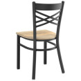 Black Steel Cross Back Chair with Driftwood Seat - CEGS6F0BBLACKDRIFTWOODSEAT