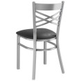 Steel Cross Back Chair with Black Vinyl Cushion Seat - CEGS6F0BSSTEELCUSHSEAT