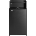 Waste Bin Enclosure Cabinet with Drop hole and Tray shelf 625x605x1210mm Black - CEGSLJ0003