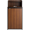 Waste Bin Enclosure Cabinet with Drop hole and Tray shelf 625x605x1210mm Walnut - CEGSLJ0003W