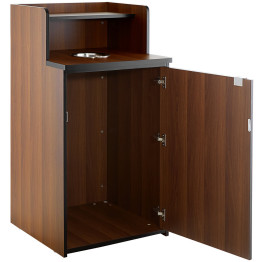 Waste Bin Enclosure Cabinet with Drop hole and Tray shelf 625x605x1210mm Walnut - CEGSLJ0003W