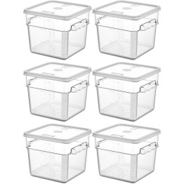 Pack of 12 Food storage Container with lid 5.7 litre 242x232x191mm Polypropylene - GSPP6+GSPPL6