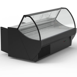 Serve over Deli counter Curved glass front Width 1520mm Black - CEHC84V1052