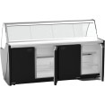 Serve over Deli counter Curved glass front Width 1520mm Black - CEHC84V1052