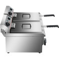 Commercial Fryer Double Electric 2x10 litre 6kW Countertop Drainage tap - CEHEF102V