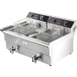 Commercial Fryer Double Electric 2x13 litre 6kW Countertop - CEHEF132V