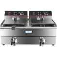 Commercial Fryer Double Electric 2x16 litre 10kW Countertop Drainage tap - CEHEF162V