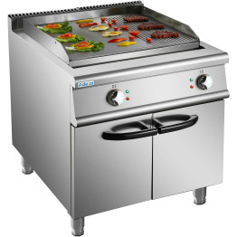 Professional Electric Griddle with Cabinet Base 12kW Smooth/Ribbed 900mm Depth - CEHER906A