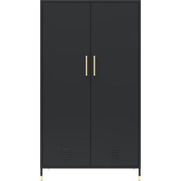 Commercial Steel Black Storage Cabinet 2 Doors 3 Shelves 800x400x1440mm Black - CEHMA17