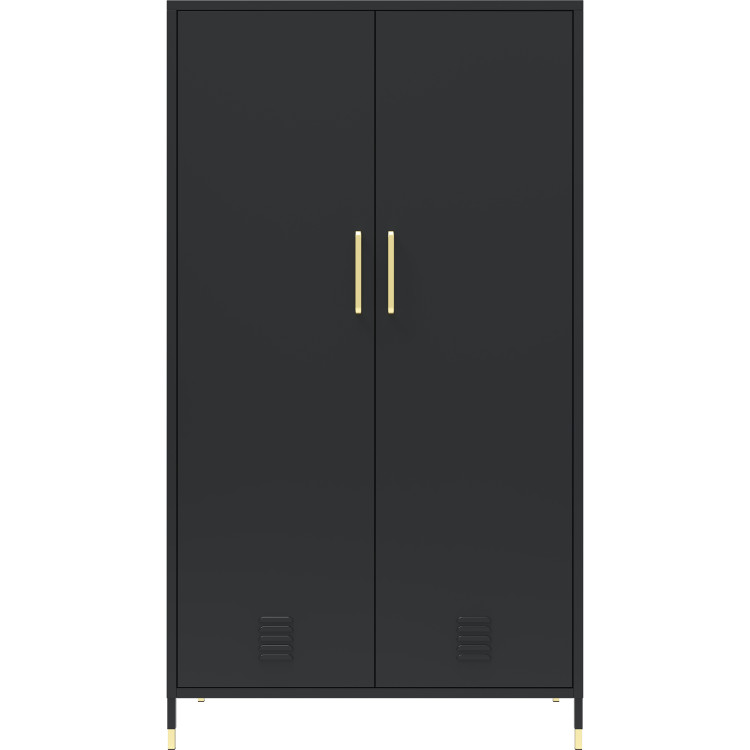 Commercial Steel Black Storage Cabinet 2 Doors 3 Shelves 800x400x1440mm Black - CEHMA17