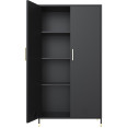 Commercial Steel Black Storage Cabinet 2 Doors 3 Shelves 800x400x1440mm Black - CEHMA17