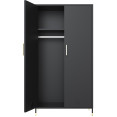 Metal Wardrobe Cabinet 2 Doors 1 Hanging Rail & 1 Shelf 800x500x1440mm Black - CEHMA18
