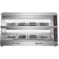 Commercial Two-Tier Heated Showcase Food and Chicken Warmer 1500x760x860mm Countertop Dry Heat and Wet Heat - CEHW6P
