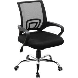 Mesh Office Desk Chair Black & Chrome - CEHY520M