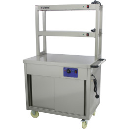 Mobile Flat Top Hot Cupboard with 2 tier Heated Gantry 900mm - CEHYH09HD