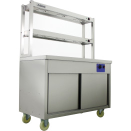 Mobile Flat Top Hot Cupboard with 2 tier Heated Gantry 1500mm - CEHYH15HD