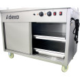 Mobile Food Service Counter with Bain Marie Top and Hot Cupboard - CEHYH4WS