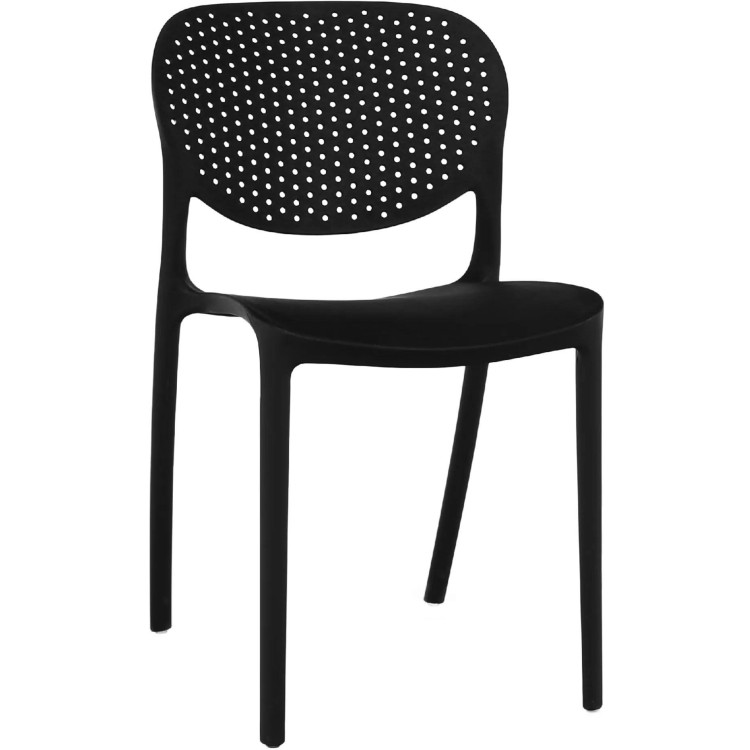 Bistro Dining Chair Plastic Black Indoors & Outdoors - CEHYPP05