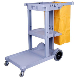 Professional Janitor/Cleaning Trolley Grey with Lid 1200x520x990mm - CEJYXMC301GREY