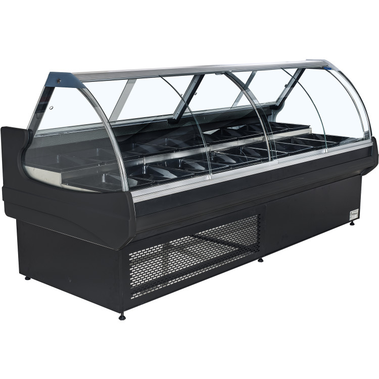 Serve over Deli counter Curved glass front Width 1350mm - CEKSCP1309RCB
