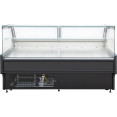Serve over Deli counter Black front Straight glass front Width 1330mm - CEKSCP1309SCD