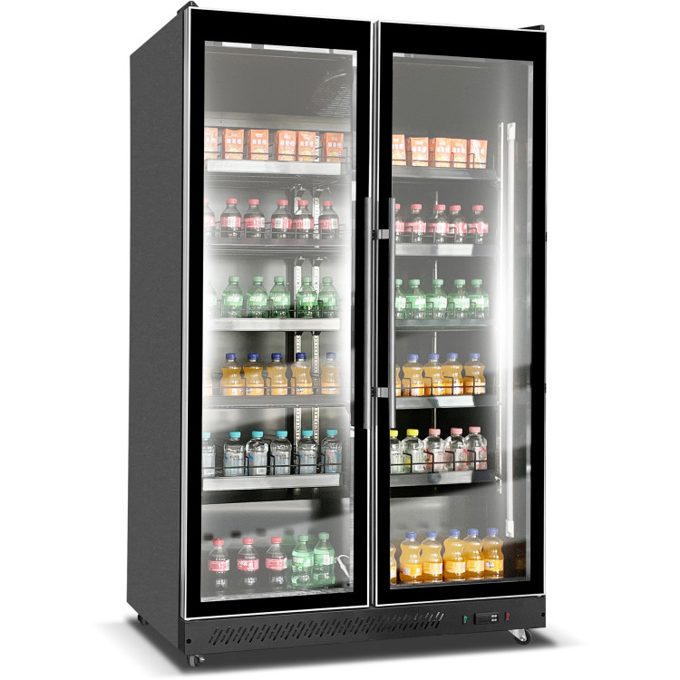 Commercial Display Refrigerator with Double Glass door 800 litres Black - CEKXG1120BLACK