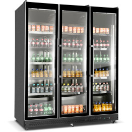 Commercial Display Refrigerator with Triple Glass 1200 litres door Black - CEKXG1680BLACK